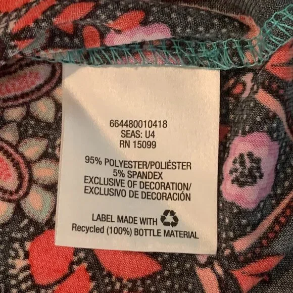 Beautiful EUC Covington Women's V-Neck Short Sleeve Top Size Medium Multicolored - Picture 8 of 12